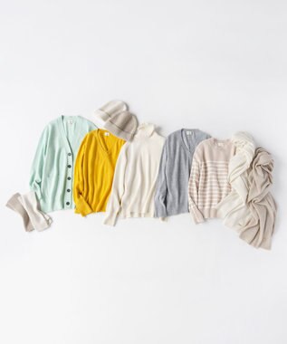 23区 【洗える】ピュアカシミヤ Vネック ニット ライトグレー系