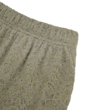 Green Parks 起毛レースティアードスカート Gray Beige