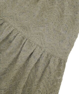 Green Parks 起毛レースティアードスカート Gray Beige