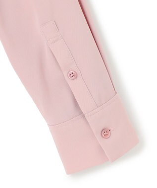 ICB L 【WEB限定・UVケア・速乾・洗える】BackSatinAmunzen キーネックブラウス ヘイズピンク系