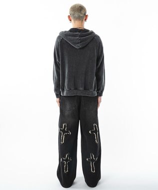 WEGO パウダーブリーチスタッズZIPパーカー スミクロ