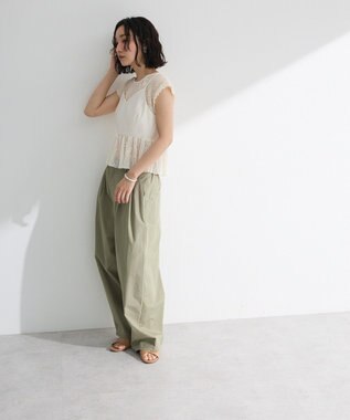 Green Parks ・ＥＬＥＮＣＡＲＥ　ＤＵＥ　ドッキングレースブラウス Off White