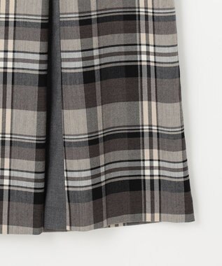 J.PRESS LADIES 【洗える】テトロンレーヨン/ウール milledタータン スカート ベージュチェック系