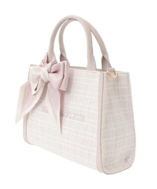 Maison de FLEUR スカーフ付きツイード2Wayトートバッグ Light Pink