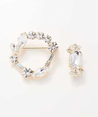 Phoebe 2setゴージャスビジューブローチ クリア