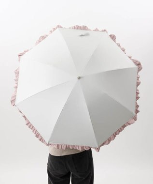 AURORA 【WEB限定】フリル晴雨兼用傘（1段スライドショート） ホワイト