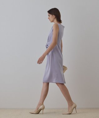 GRACE CONTINENTAL サテンクロスドレープワンピース ラベンダー