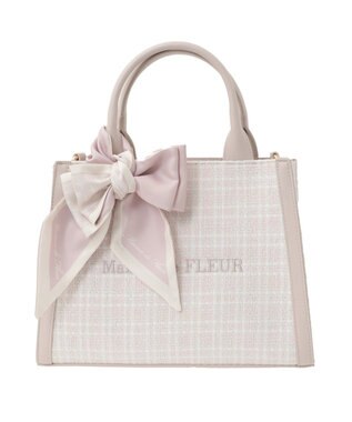 Maison de FLEUR スカーフ付きツイード2Wayトートバッグ Light Pink