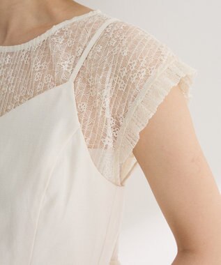 Green Parks ・ＥＬＥＮＣＡＲＥ　ＤＵＥ　ドッキングレースブラウス Off White