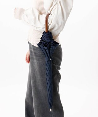 AURORA 【WEB限定】フリル晴雨兼用傘（1段スライドショート） ネイビー