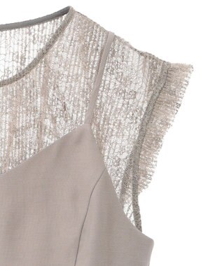 Green Parks ・ＥＬＥＮＣＡＲＥ　ＤＵＥ　ドッキングレースブラウス Gray Beige