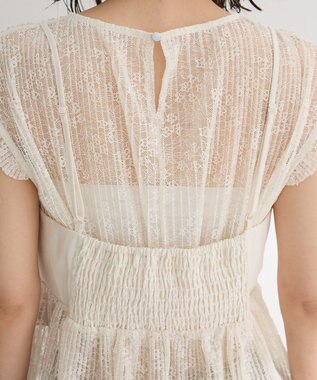 Green Parks ・ＥＬＥＮＣＡＲＥ　ＤＵＥ　ドッキングレースブラウス Off White