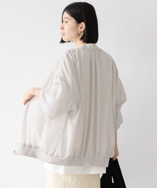 AMERICAN HOLIC リバーシブルシフォン×チュールブルゾン Light Gray