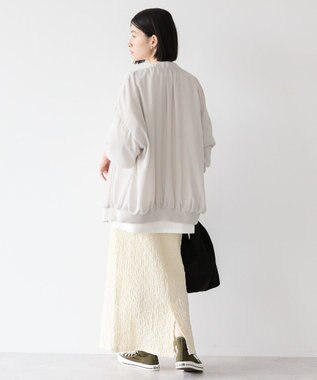 AMERICAN HOLIC リバーシブルシフォン×チュールブルゾン Light Gray