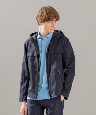 JOSEPH HOMME ストレッチマイヤー　フードブルゾン ネイビー系