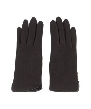 UNBILLION カシュネ cache nez / パールビーズ付きジャージー手袋 ブラック