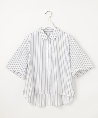 ANY SIS 【洗える】ペタルスリーブ シャツ オフストライプ