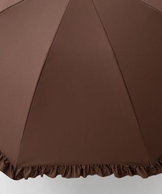 AURORA 【WEB限定】フリル晴雨兼用傘（1段スライドショート） ブラウン