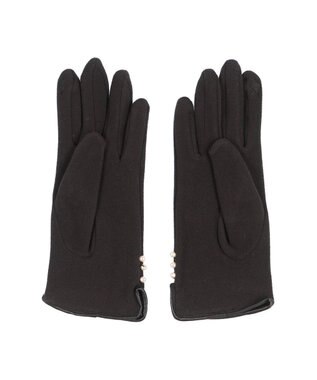 UNBILLION カシュネ cache nez / パールビーズ付きジャージー手袋 ブラック