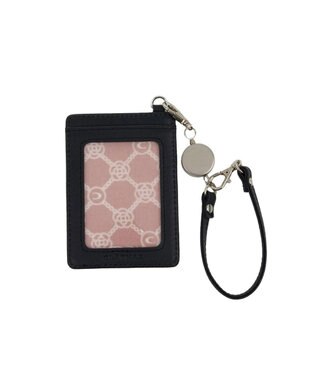 CLATHAS ワッフル リール付きパスケース ネイビー