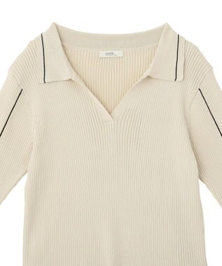 earth music&ecology ラインカラーポロニット ブラック