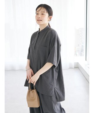 CRAFT STANDARD BOUTIQUE 【キナリノ別注】リネンレーヨンWポケットシャツ Charcoal Gray