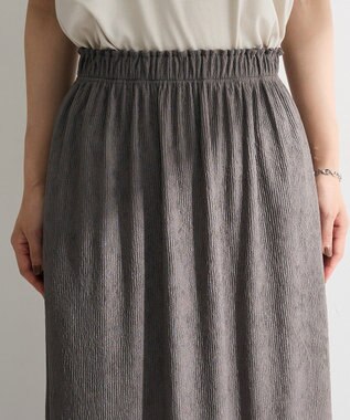 Green Parks ウェーブジャガードイージースカート Gray