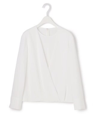 ICB 【洗える】 ストレッチジョーゼット カシュクールブラウス オフホワイト系