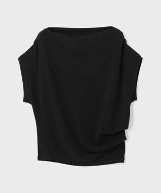 GRACE CONTINENTAL ラメドレープカットトップ ブラック