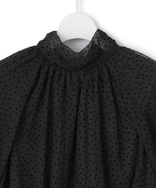 23区 S 【APPLAUDIR】シアードットフロッキー ドレス ブラック系