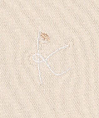 組曲 KIDS 【150-160cm】リボンインターシャニット カーディガン ベージュ系