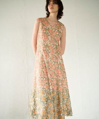 GRACE CONTINENTAL サラサオーナメントドレス オレンジ