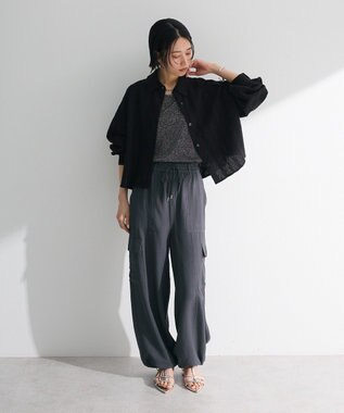 Green Parks ・Ｐｅｔｉｔ　Ｆｌｅｕｒ　ラメリブタンクトップ Black