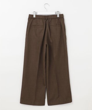 自由区 【接触冷感・速乾・UVカット・撥水・防シワ】リネンライクツイル ワイドストレート ダークブラウン系