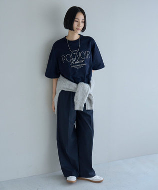 UNFILO 【新色追加】イージーワイドパンツ ネイビーストライプ