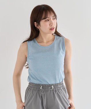 Green Parks ・Ｐｅｔｉｔ　Ｆｌｅｕｒ　ラメリブタンクトップ Black