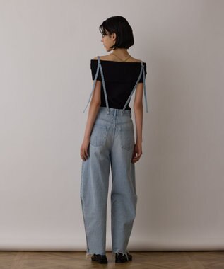 GRACE CONTINENTAL サス付zipデニムパンツ サックス