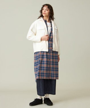 J.PRESS YORK STREET 【UNISEX】フリース フルジップブルゾン アイボリー系