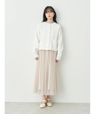 earth music&ecology チュールフレアスカート Light Beige