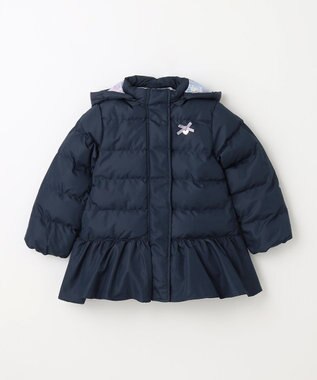 ANY KIDS 【洗濯機OK】中綿 リボン コート ネイビー