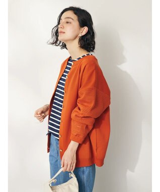CRAFT STANDARD BOUTIQUE 超軽量メッシュ切替2wayカーディガン Orange