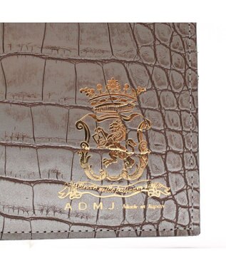 A.D.M.J. 【牛革】クロコ型押し/ロングウォレット アルジェント