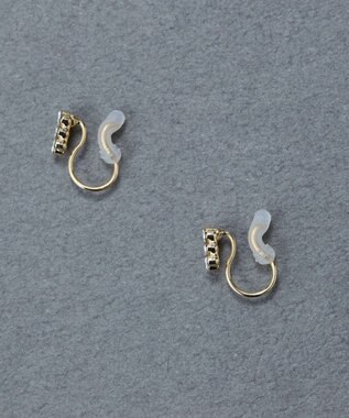 Phoebe 〈痛くないシリーズ/金属アレルギー対応〉タイニーレクタングルビジューライトフィットイヤリング　小粒/小さい/小さめ ゴールド