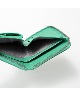 UNBILLION ペルケ perche / ドット型押しラウンドパームフィット財布 ライトグリーン