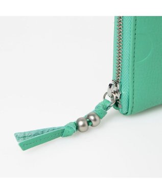 UNBILLION ペルケ perche / ドット型押しラウンドパームフィット財布 ライトグリーン