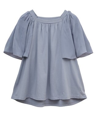 earth music&ecology マジョリカフレアスリーブスクエアプルオーバー Sax