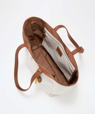 TOPKAPI 【Breath TOPKAPI】SMILE COLLECTION エンボス スマイル ビッグ トートバッグ /スマイルチャーム付き ベージュ