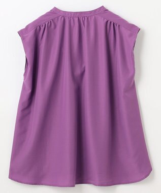 ANY ギャザーショートスリーブブラウス パープル