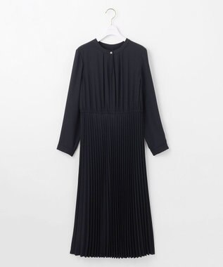 ANY SIS L 【洗える】ノーブルプリーツ ワンピース ネイビー