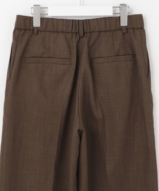 自由区 【接触冷感・速乾・UVカット・撥水・防シワ】リネンライクツイル ワイドストレート ダークブラウン系